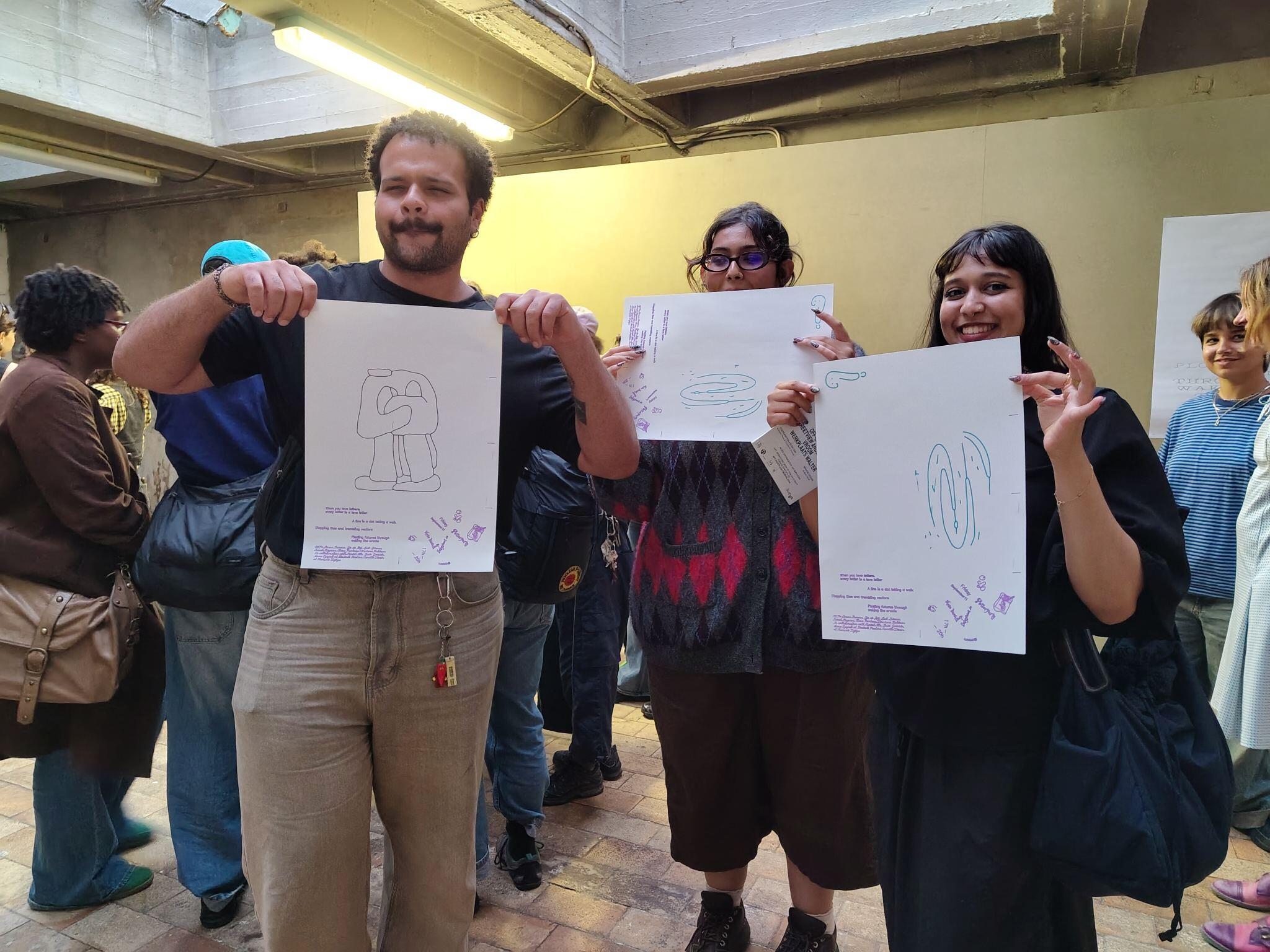 Visitors with their plotted oracle posters